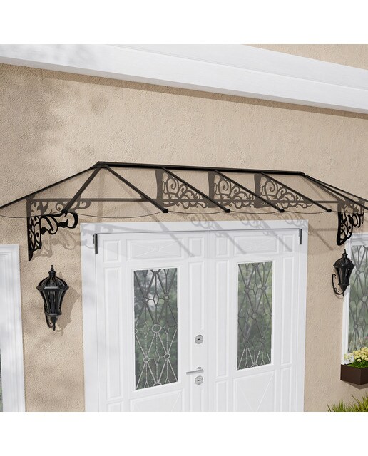 Marquesina para Puerta Lily XL 370x88 cm Negro-3