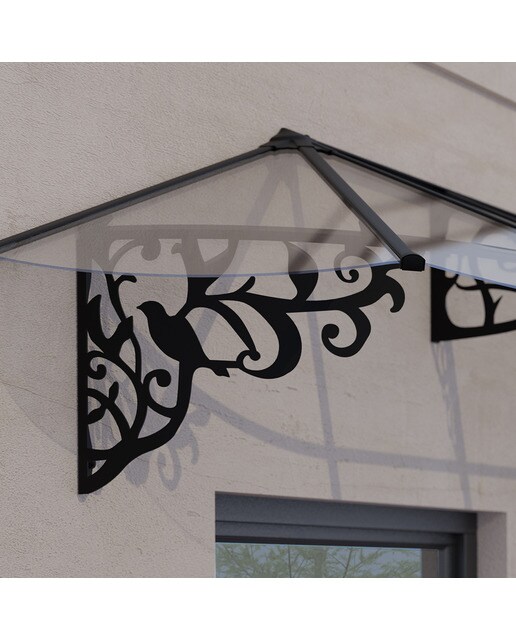 Marquesina para Puerta Lily XL 370x88 cm Negro-4