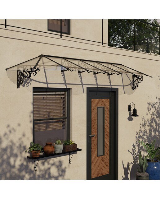 Marquesina para Puerta Lily XL 421x88 cm Negro-2