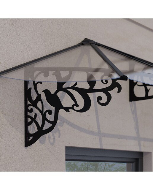 Marquesina para Puerta Lily XL 421x88 cm Negro-3