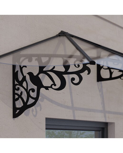 Marquesina para Puerta Lily XL 473x88 cm Negro-2