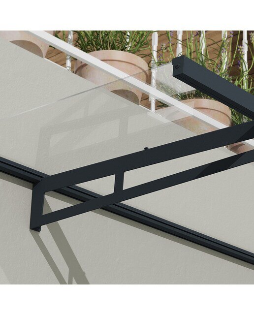 Marquesina para Puerta Canopy Bremen 205,5x93,5 cm Gris oscuro-7