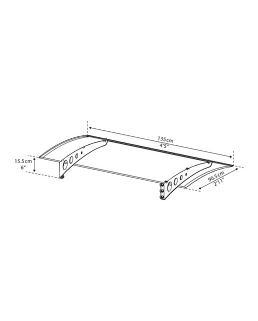 Marquesina para Puerta Canopy Lyra 135,5x90,5 cm Blanco-6