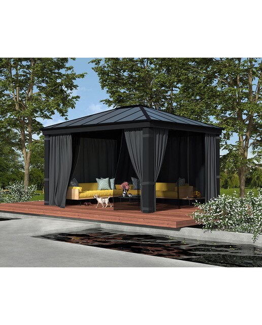Cenador Aluminio Dallas 425 x 363 cm Gris oscuro-4