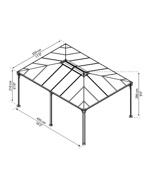 Cenador Aluminio Martinique 493 x 359 cm Gris oscuro-19