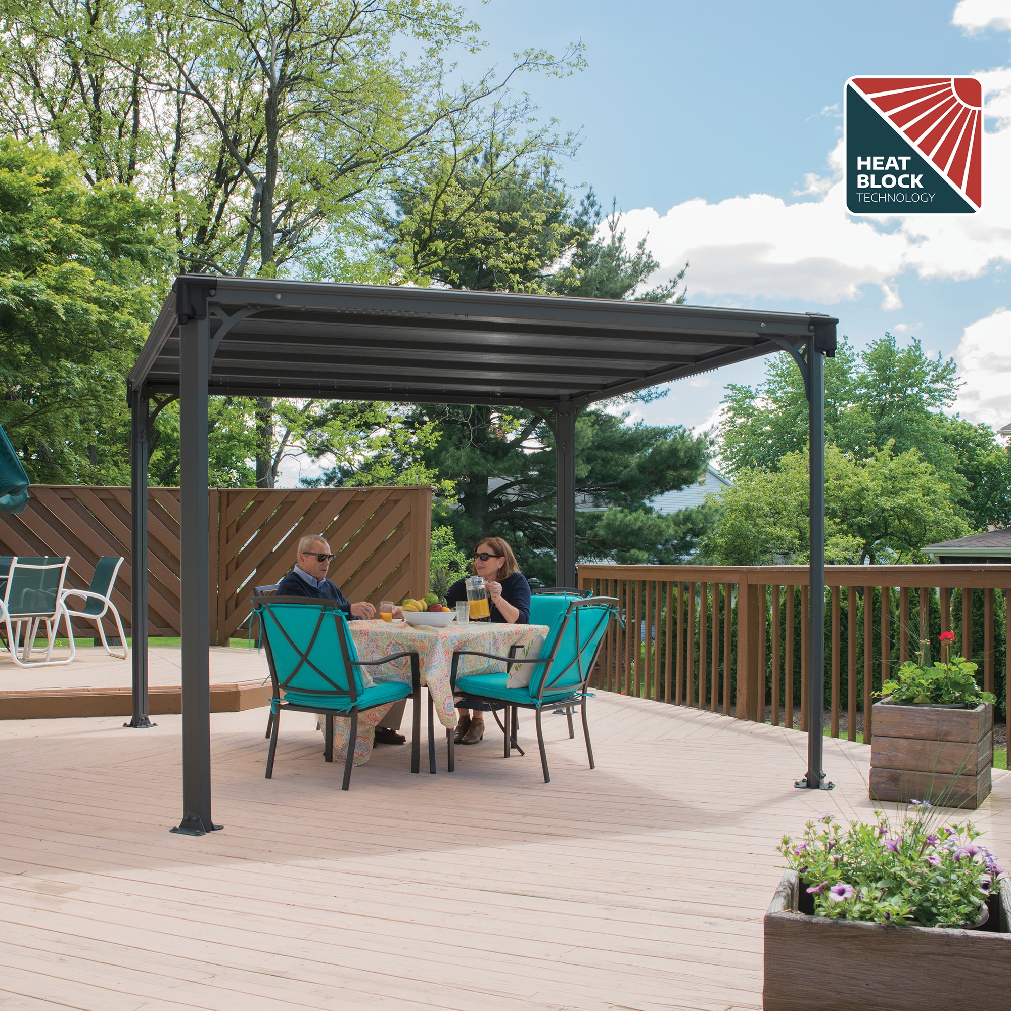 Cenador Aluminio Milano 309 x 309 cm Gris oscuro-2