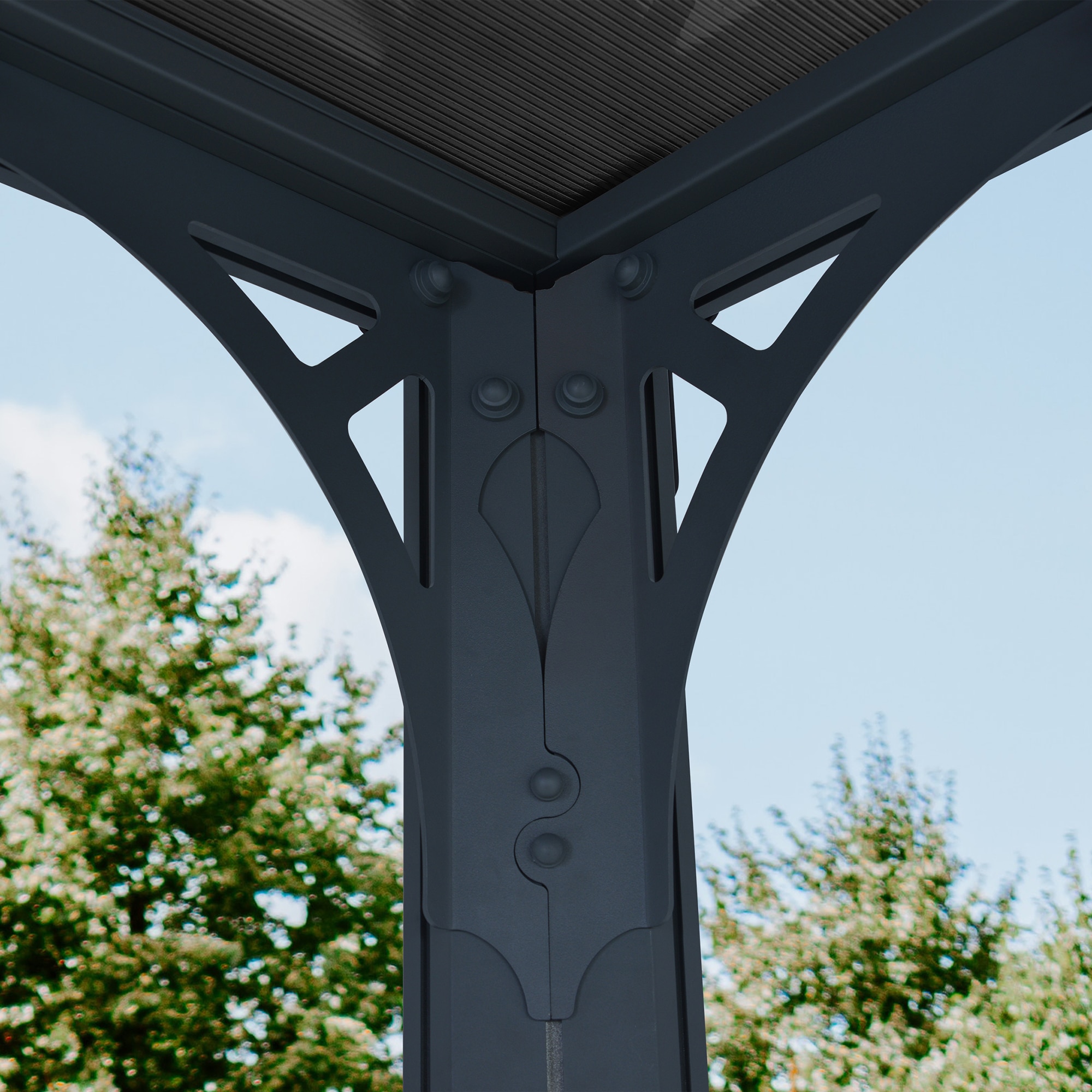 Cenador Aluminio Milano 309 x 309 cm Gris oscuro-6