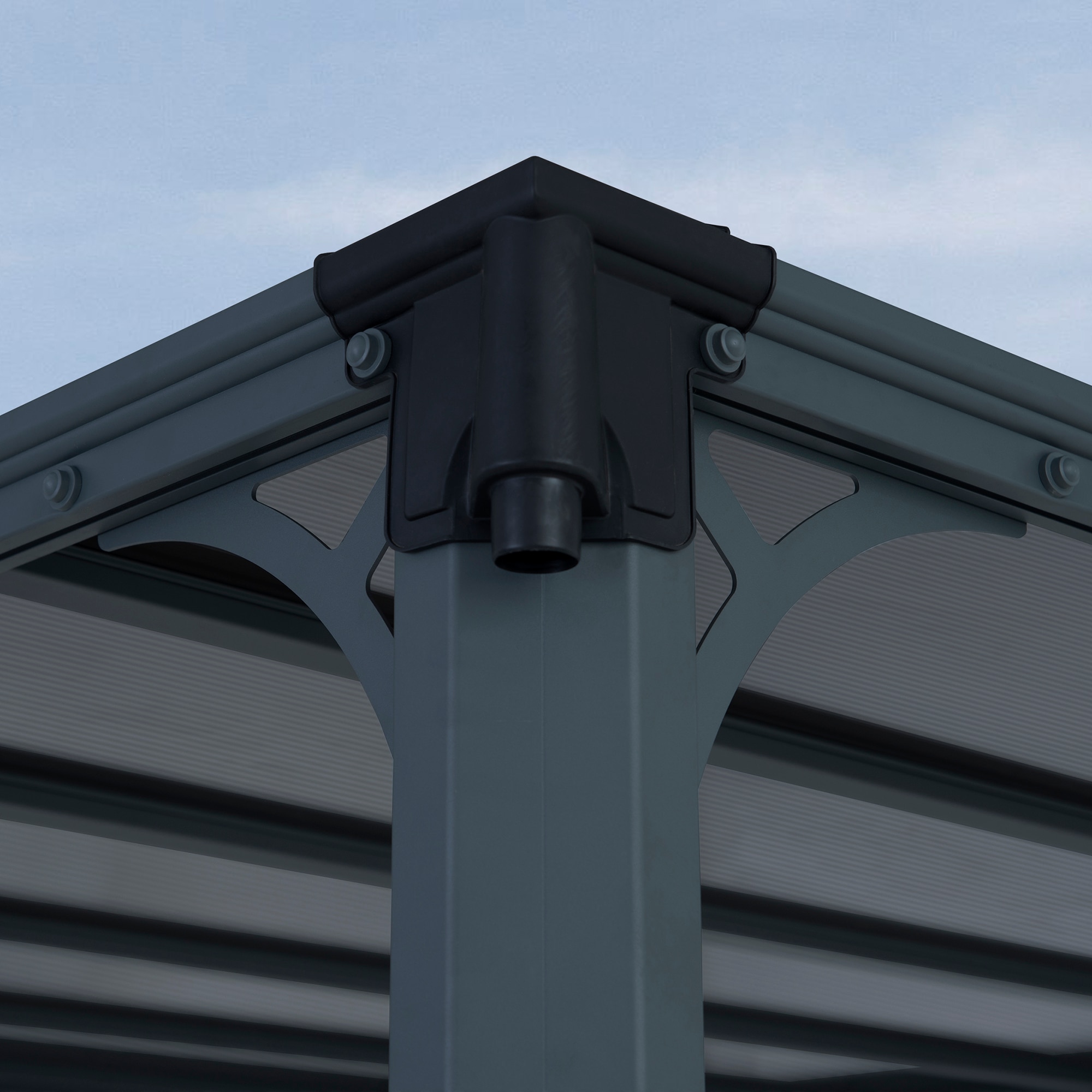 Cenador Aluminio Milano 309 x 309 cm Gris oscuro-7