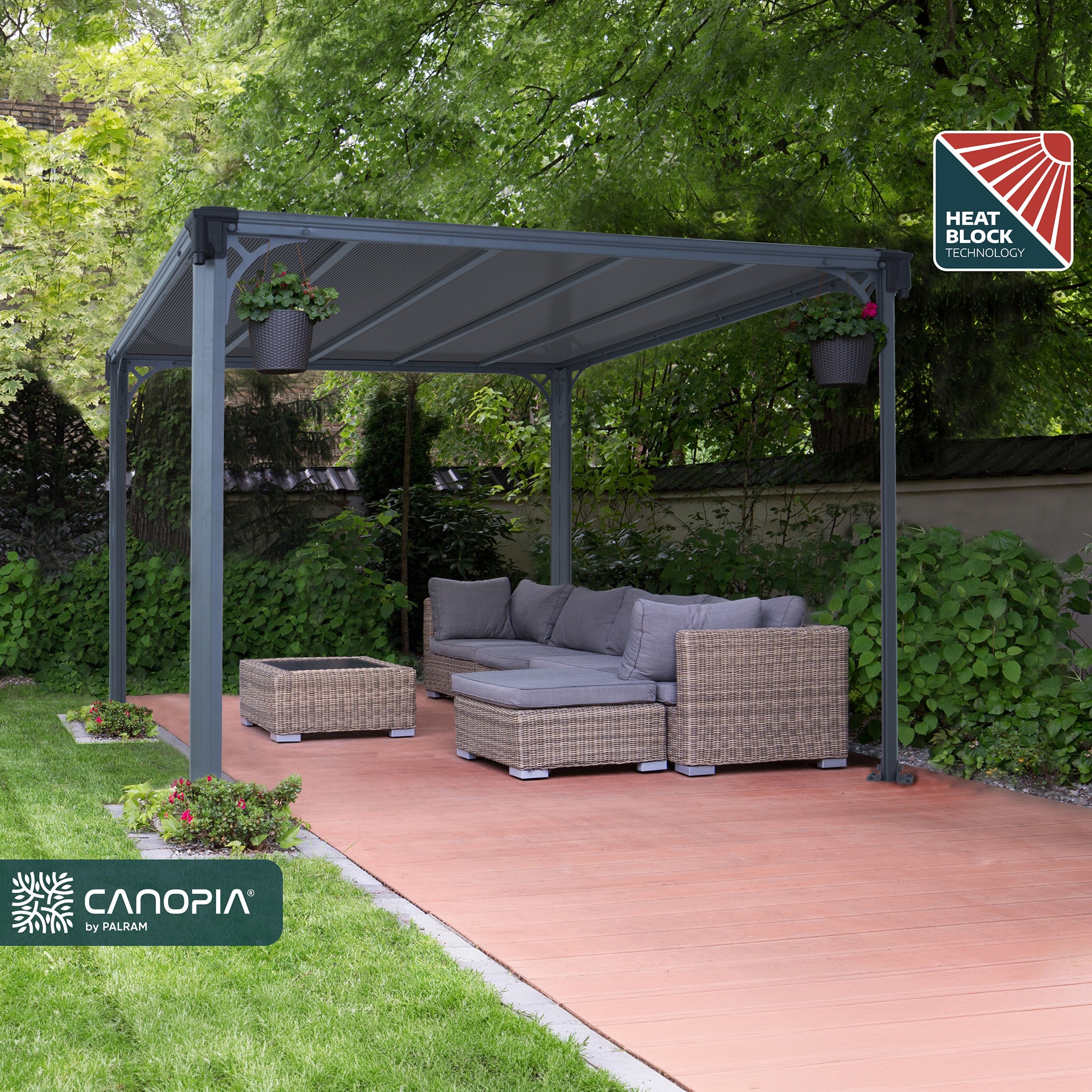 Cenador Aluminio Milano 426 x 309 cm Gris oscuro-2