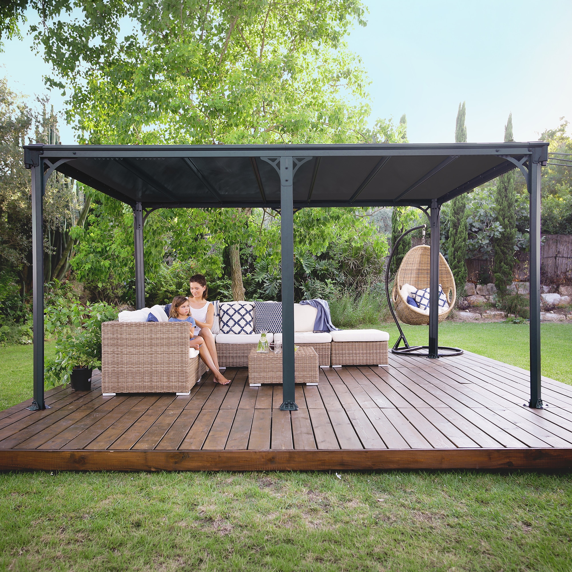 Cenador Aluminio Milano 426 x 309 cm Gris oscuro-3