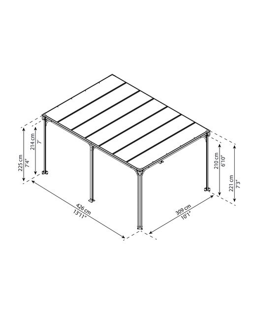 Cenador Aluminio Milano 426 x 309 cm Gris oscuro-16