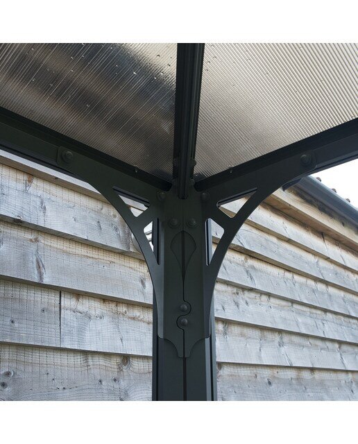 Cenador Aluminio Hexagonal Mónaco 450 x 390 cm Gris oscuro-7