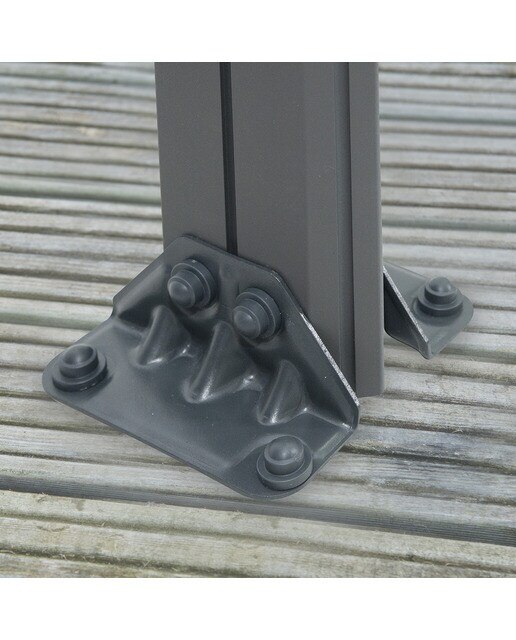 Cenador Aluminio Hexagonal Mónaco 450 x 390 cm Gris oscuro-10