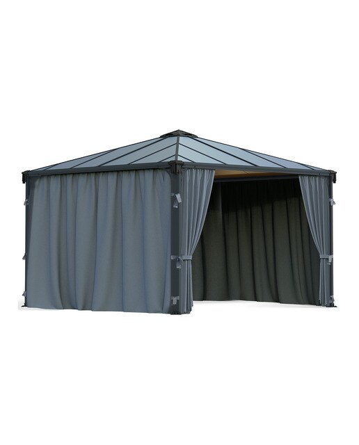 Cortinas para Cenadores Palermo 295 x 295 y 360 x 360, Milano 309 x 309 y Martinique 360 x 296 - 4 piezas Gris oscuro-2