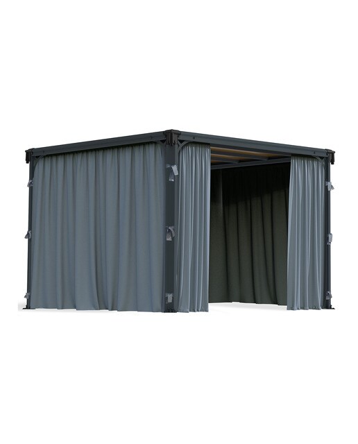 Cortinas para Cenadores Palermo 295 x 295 y 360 x 360, Milano 309 x 309 y Martinique 360 x 296 - 4 piezas Gris oscuro-3