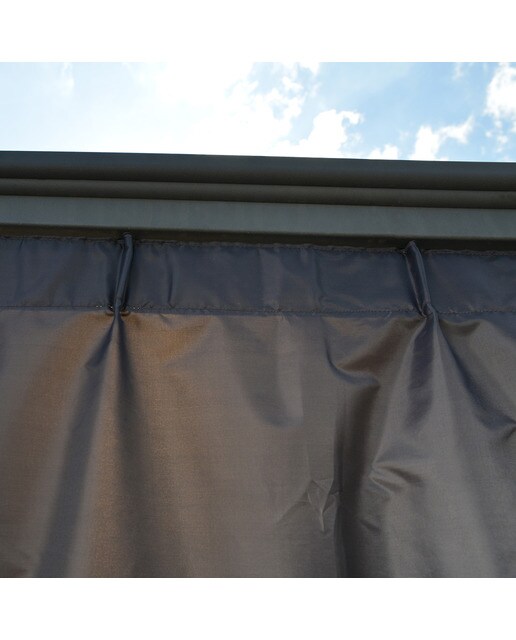 Cortinas para Cenadores Palermo 295 x 295 y 360 x 360, Milano 309 x 309 y Martinique 360 x 296 - 4 piezas Gris oscuro-9