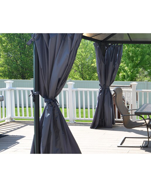 Cortinas para Cenador Palermo 429 x 429 - 4 piezas Gris oscuro-3