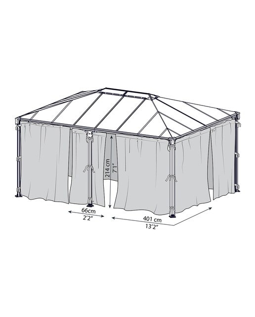 Cortinas para Cenadores Martinique 493 x 360 y Milano 426 x 309 - 6 piezas Gris oscuro-6