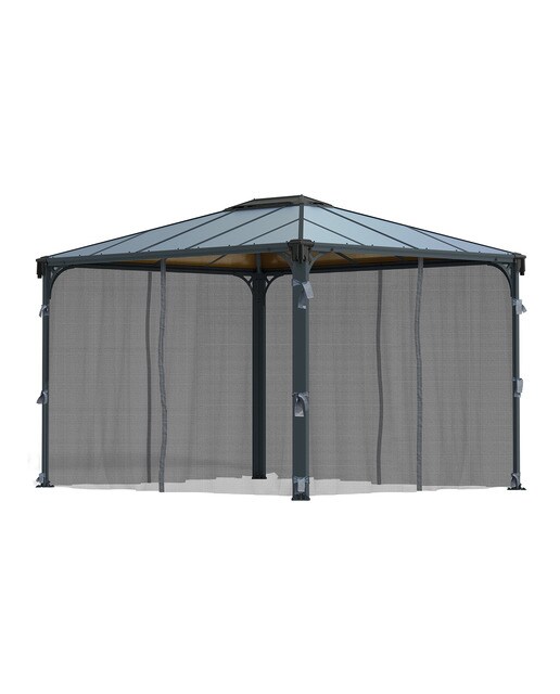 Mosquitera para Cenadores Palermo 295 x 295 y 360 x 360, Martinique 360 x 296 y Milano 309 x 309 - 4 piezas Gris oscuro-2