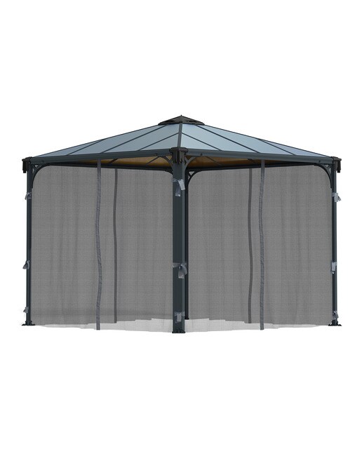 Mosquitera para Cenadores Palermo 295 x 295 y 360 x 360, Martinique 360 x 296 y Milano 309 x 309 - 4 piezas Gris oscuro-3