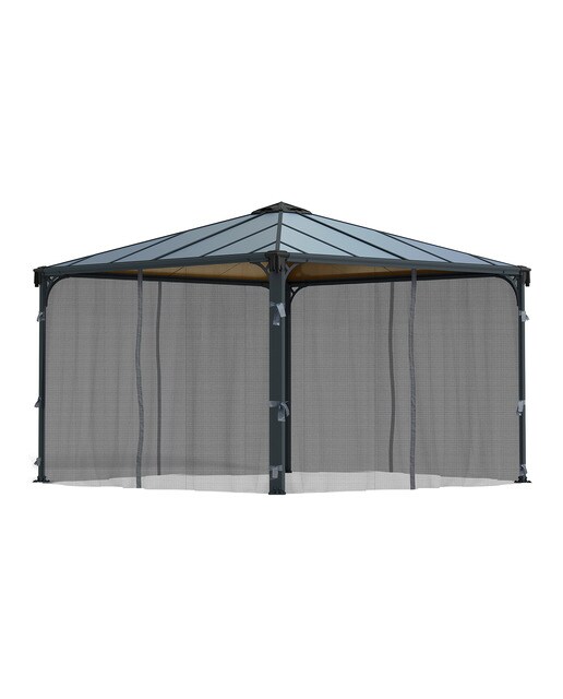 Mosquitera para Cenadores Palermo 295 x 295 y 360 x 360, Martinique 360 x 296 y Milano 309 x 309 - 4 piezas Gris oscuro-4