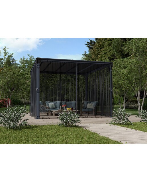 Mosquitera para Cenadores Palermo 295 x 295 y 360 x 360, Martinique 360 x 296 y Milano 309 x 309 - 4 piezas Gris oscuro-6