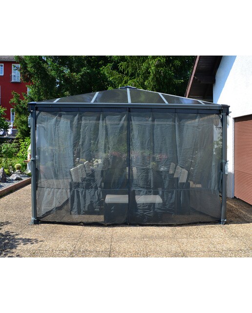 Mosquitera para Cenadores Palermo 295 x 295 y 360 x 360, Martinique 360 x 296 y Milano 309 x 309 - 4 piezas Gris oscuro-7