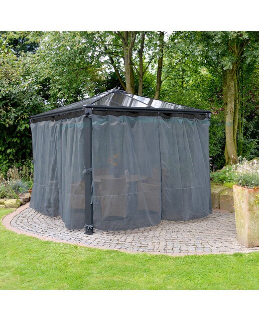 Mosquitera para Cenadores Palermo 295 x 295 y 360 x 360, Martinique 360 x 296 y Milano 309 x 309 - 4 piezas Gris oscuro-8