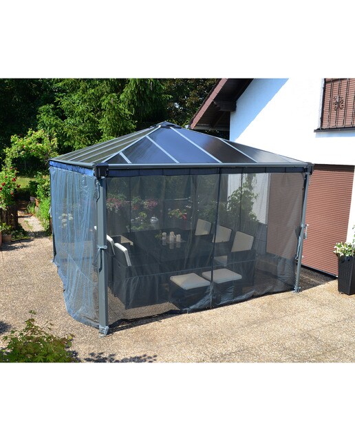 Mosquitera para Cenadores Palermo 295 x 295 y 360 x 360, Martinique 360 x 296 y Milano 309 x 309 - 4 piezas Gris oscuro-9