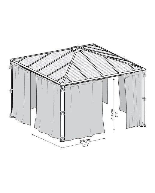 Mosquitera para Cenadores Palermo 295 x 295 y 360 x 360, Martinique 360 x 296 y Milano 309 x 309 - 4 piezas Gris oscuro-13