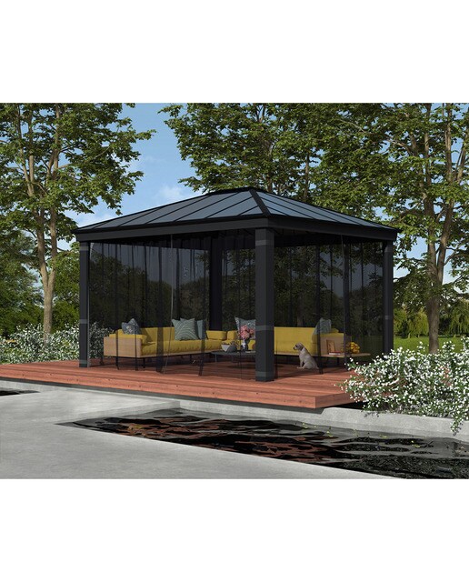 Mosquitera para Cenador Dallas 425 x 363 - 4 piezas Gris oscuro-2