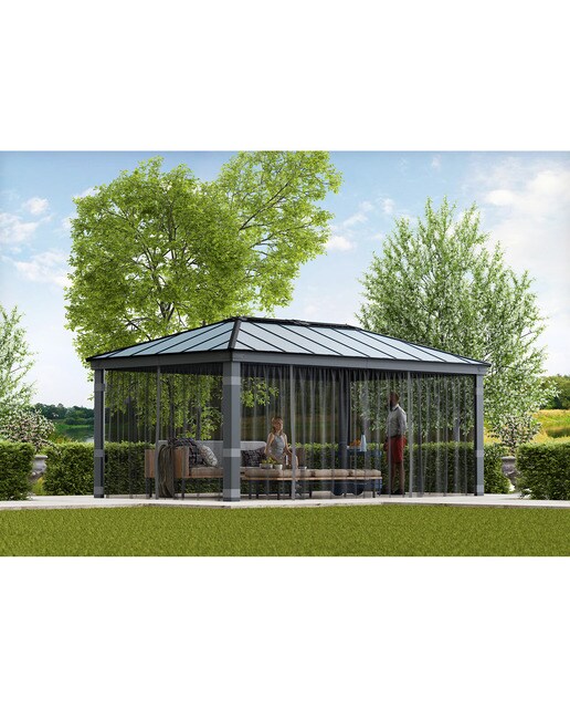 Mosquitera para Cenador Dallas 611 x 363 - 4 piezas Gris oscuro-2