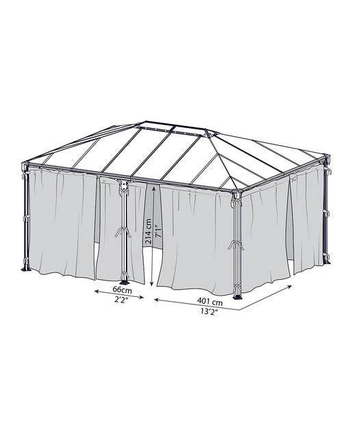 Mosquitera para Cenadores Martinique 493 x 360 y Milano 426 x 309 - 6 piezas Gris oscuro-2