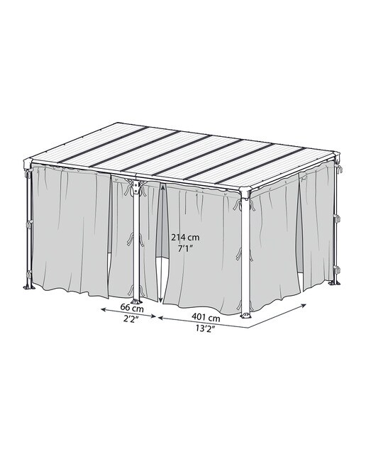 Mosquitera para Cenadores Martinique 493 x 360 y Milano 426 x 309 - 6 piezas Gris oscuro-3