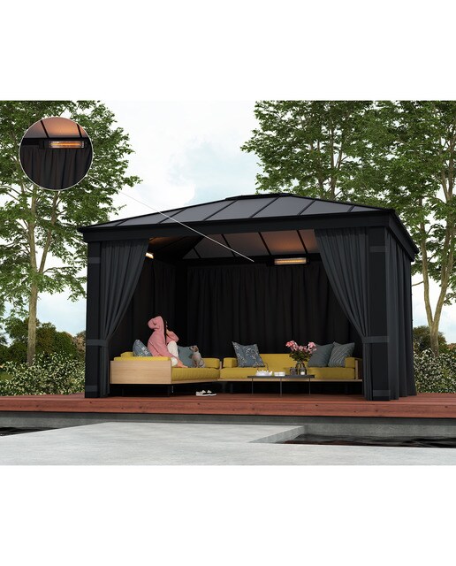 Calefactor Eléctrico 1800 W para Cenadores Gris oscuro-4