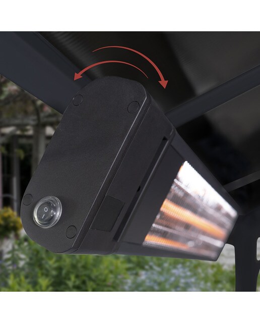 Calefactor Eléctrico 1800 W para Cenadores Gris oscuro-5