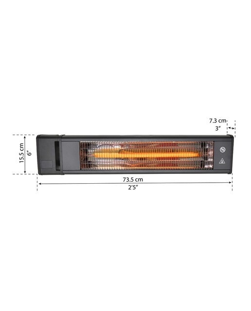 Calefactor Eléctrico 1800 W para Cenadores Gris oscuro-10