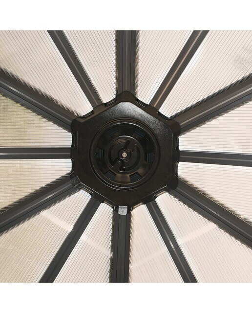 Cenador Aluminio Hexagonal Cerrado Garda 595 x 517 cm Gris oscuro-11