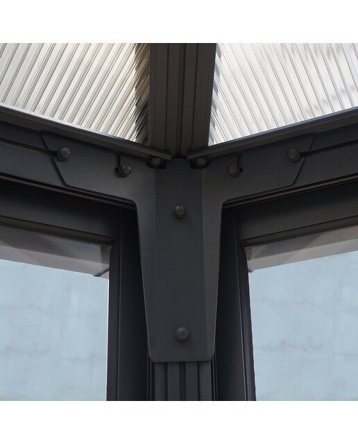 Cenador Aluminio Hexagonal Cerrado Garda 595 x 517 cm Gris oscuro-14