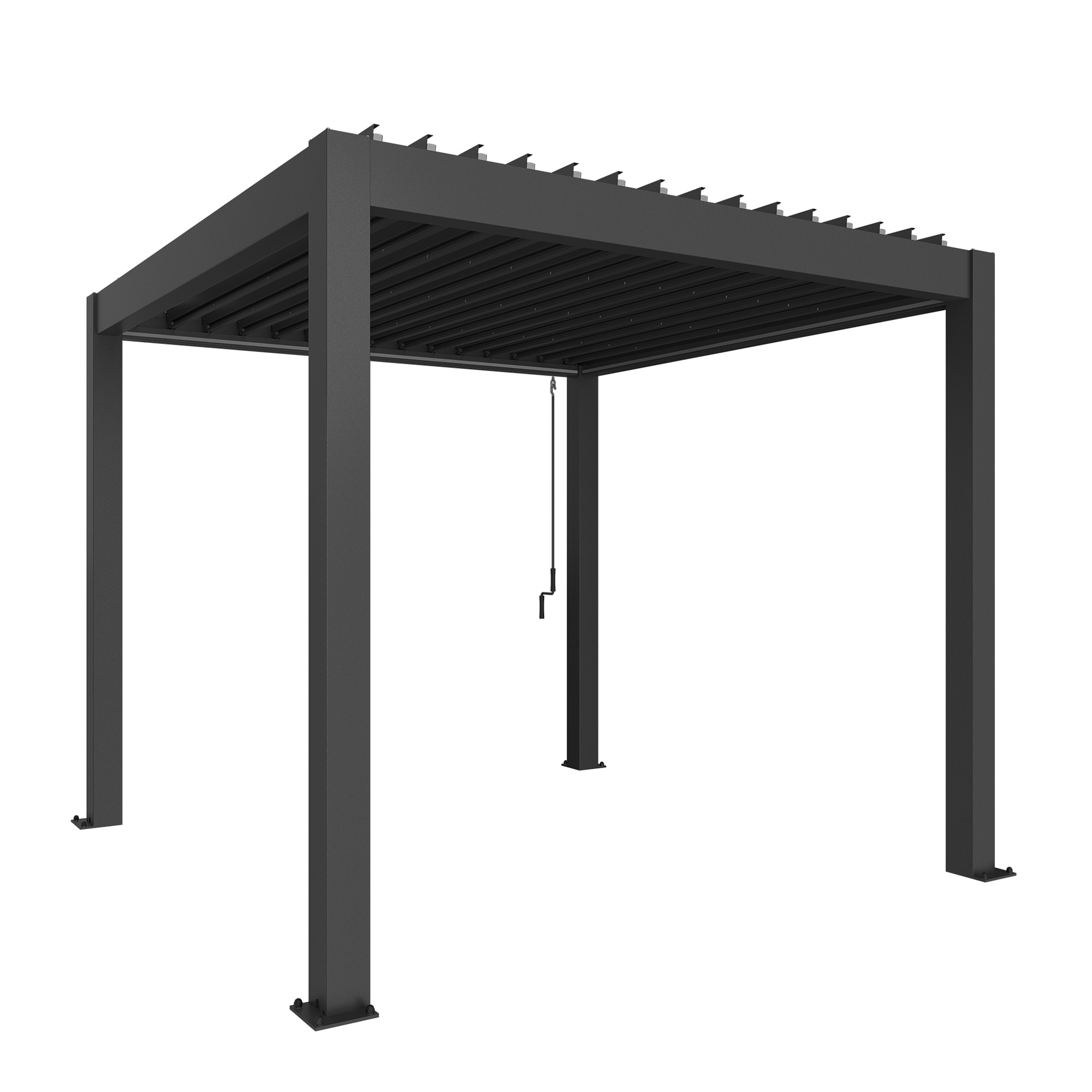 Imagen 0 de Pérgola Biohort 3x3 Gris oscuro metálico con equipamiento básico