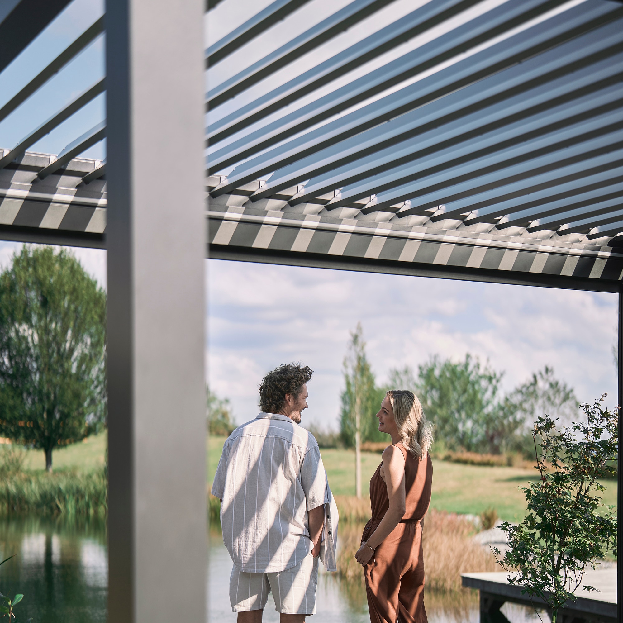 Pérgola Biohort 3x3 Gris oscuro metálico con equipamiento básico Gris-6