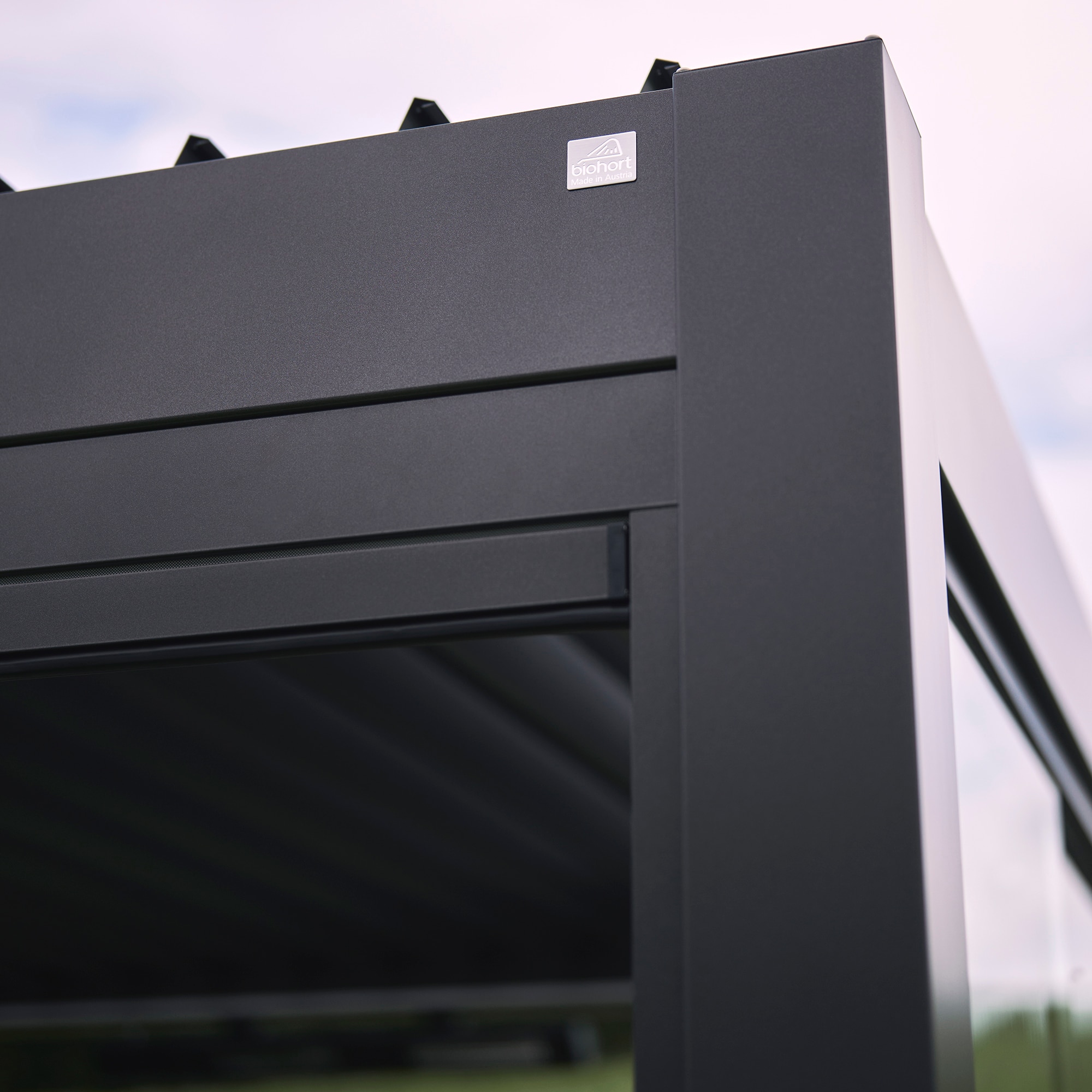 Pérgola Biohort 3x3 Gris oscuro metálico con equipamiento básico Gris-8