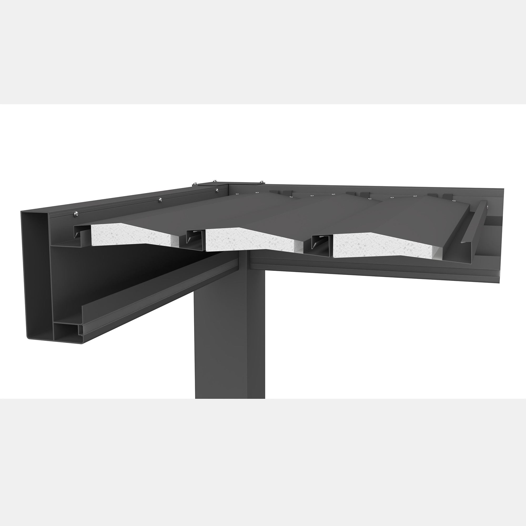 Pérgola Biohort 4x3 Gris oscuro metálico con equipamiento básico Gris-8