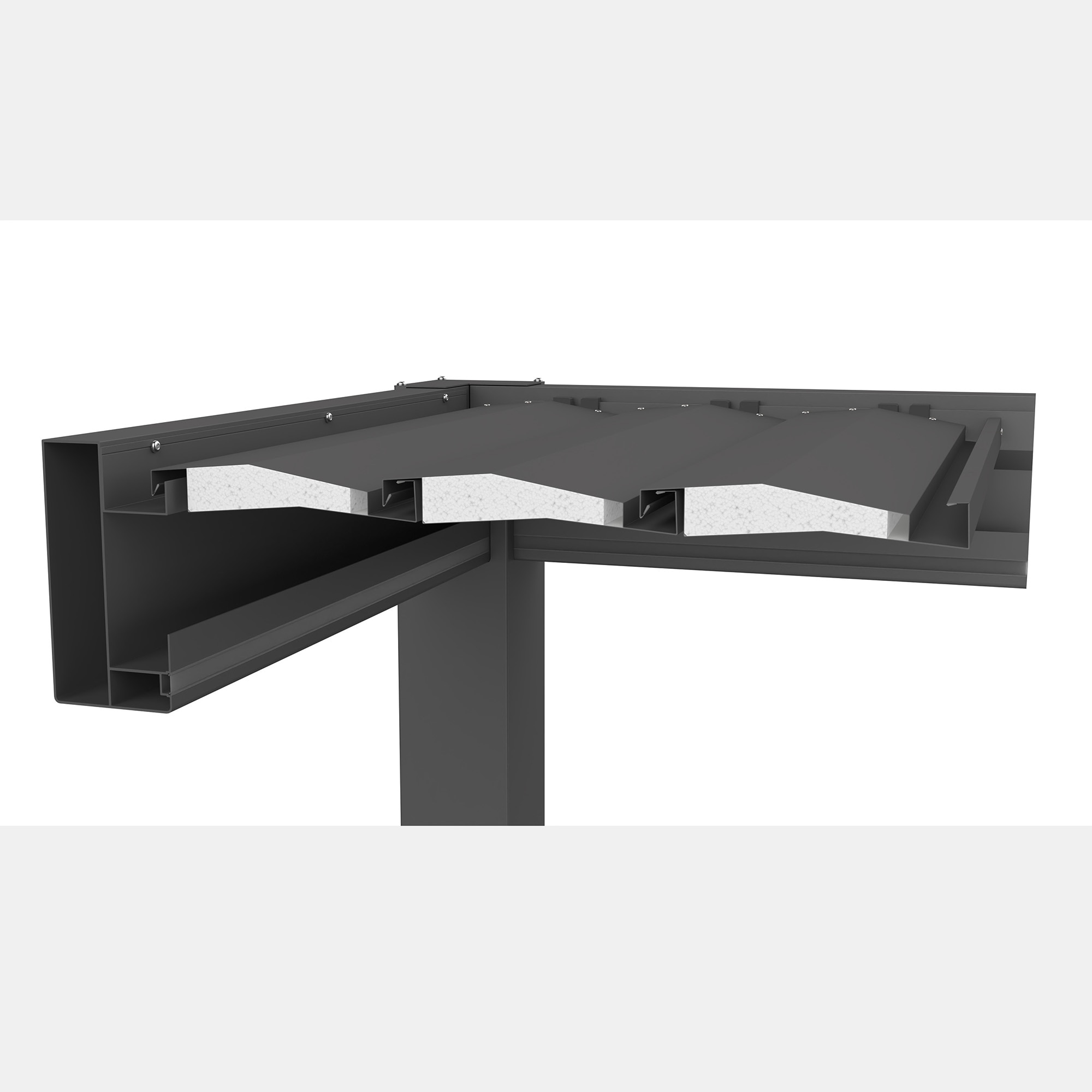 Pérgola Biohort 4x3,5 Gris oscuro metálico con equipamiento básico Gris-6