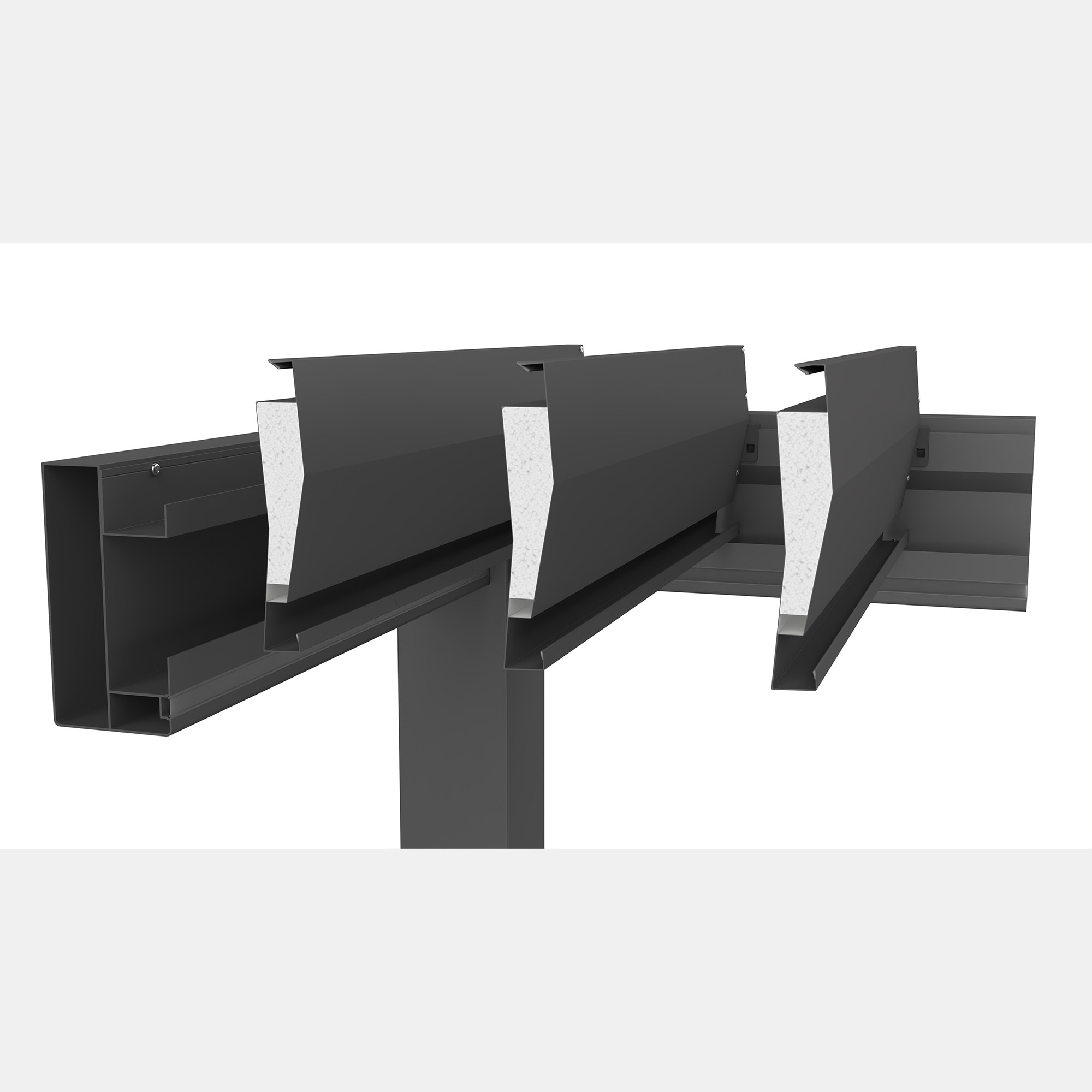 Pérgola Biohort 4x3,5 Gris oscuro metálico con equipamiento básico Gris-7