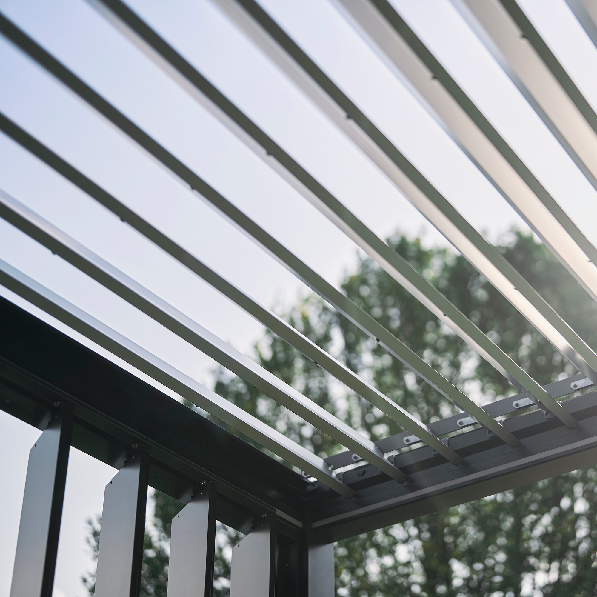 Pérgola Biohort 4x3,5 Gris oscuro metálico con equipamiento básico Gris-13