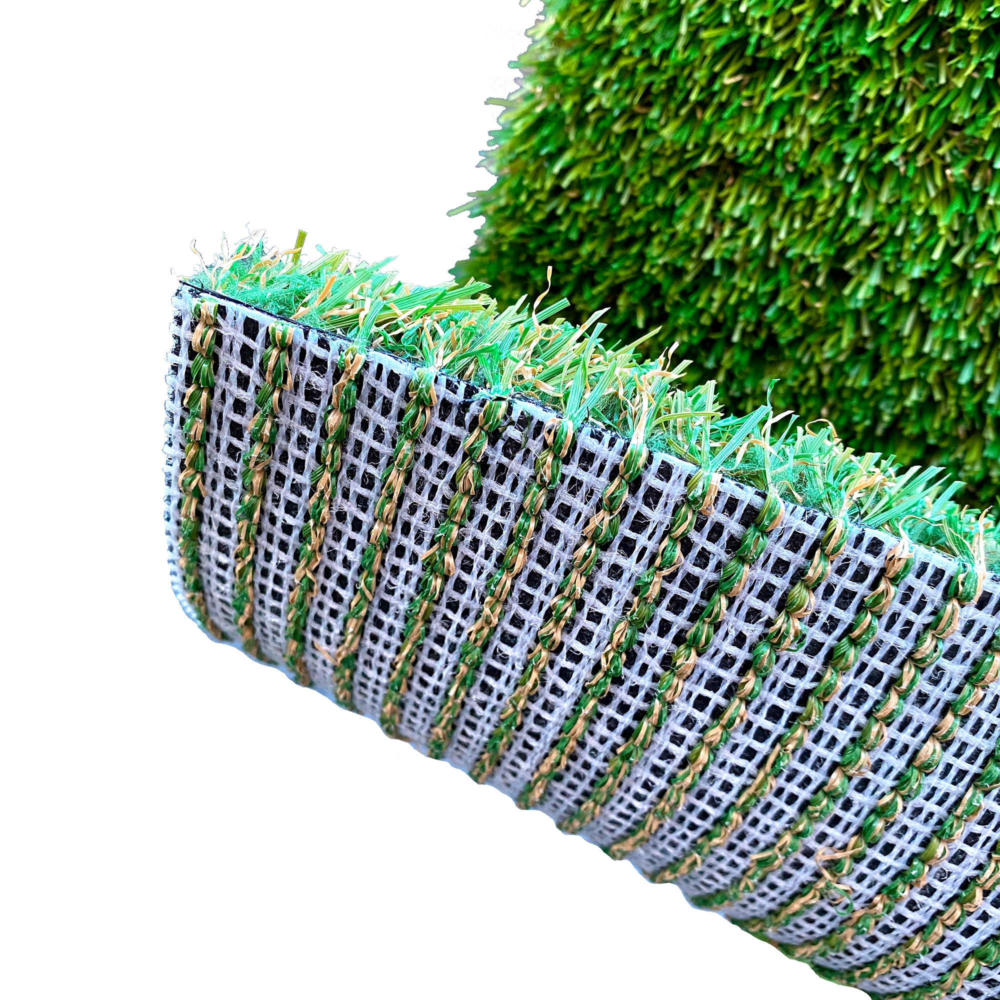 Rollo césped artificial ecológico y reciclable Eco 35 mm Verde / Beige-6