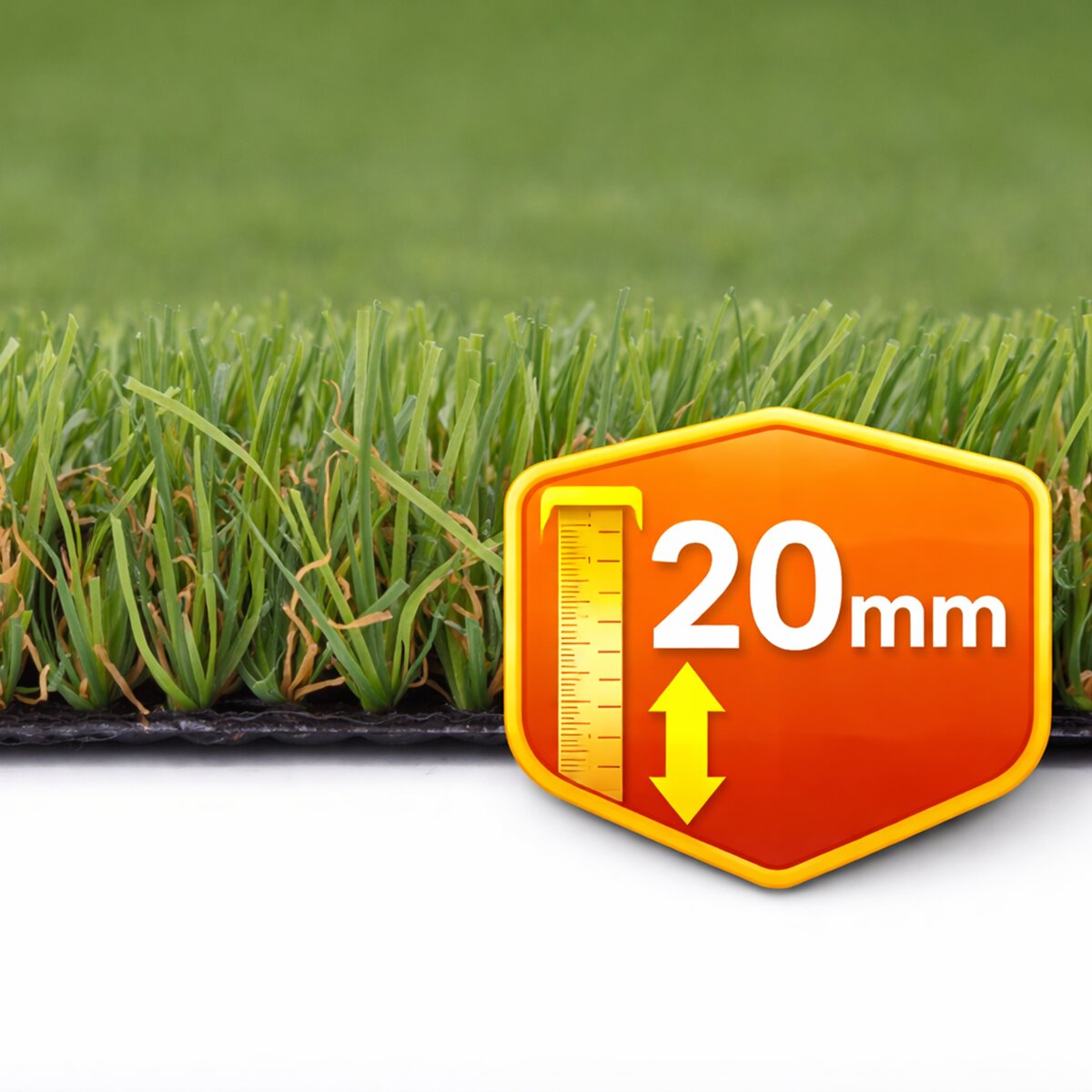 Imagen 0 de Césped artificial Cuzco 20mm rollo 1x20m, 11.500 Dtex, peso total2.164g/m². Verde
