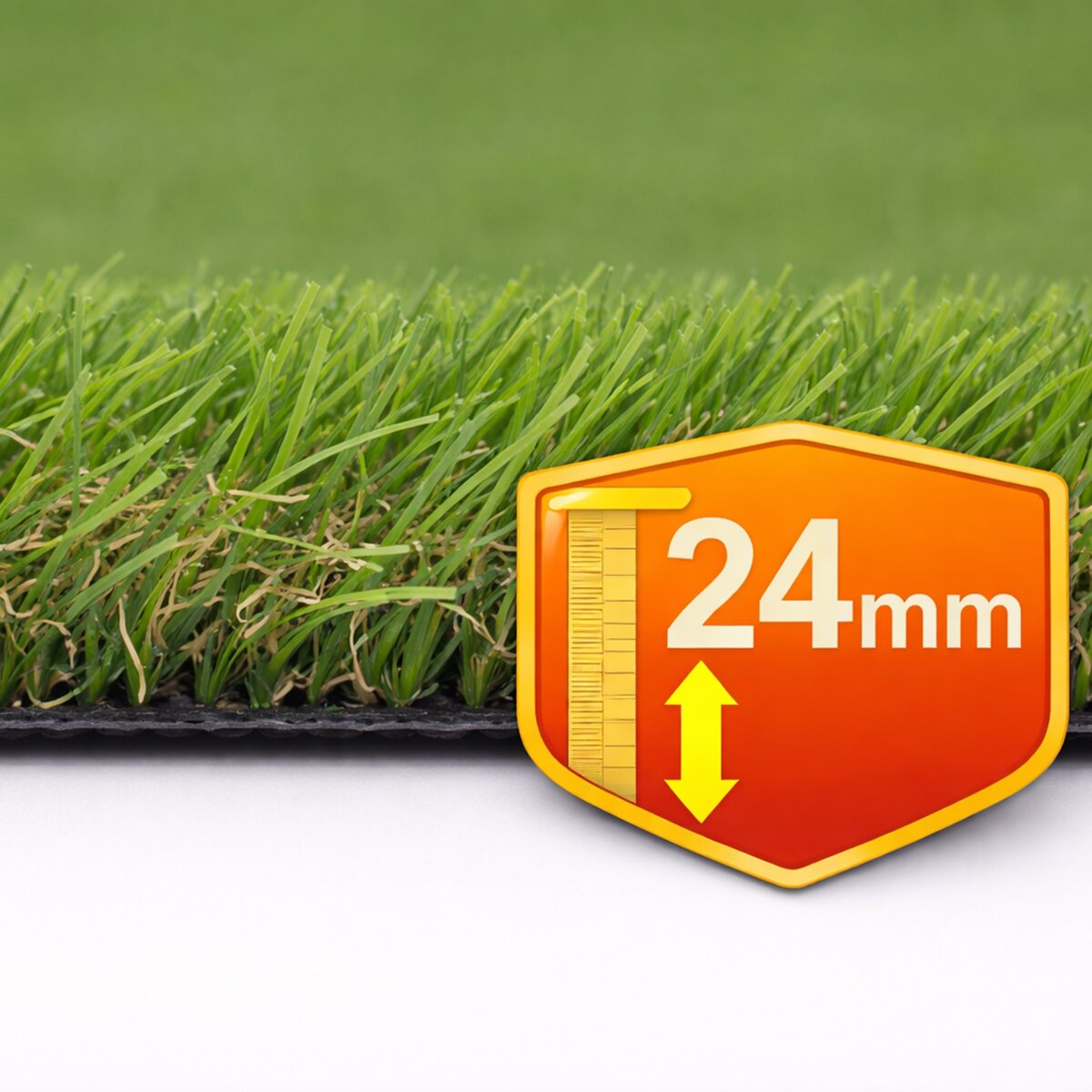 Imagen 0 de Césped artificial Bahamas 24mm rollo 1x5m, 6.000 Dtex, peso total 1.845g/m².