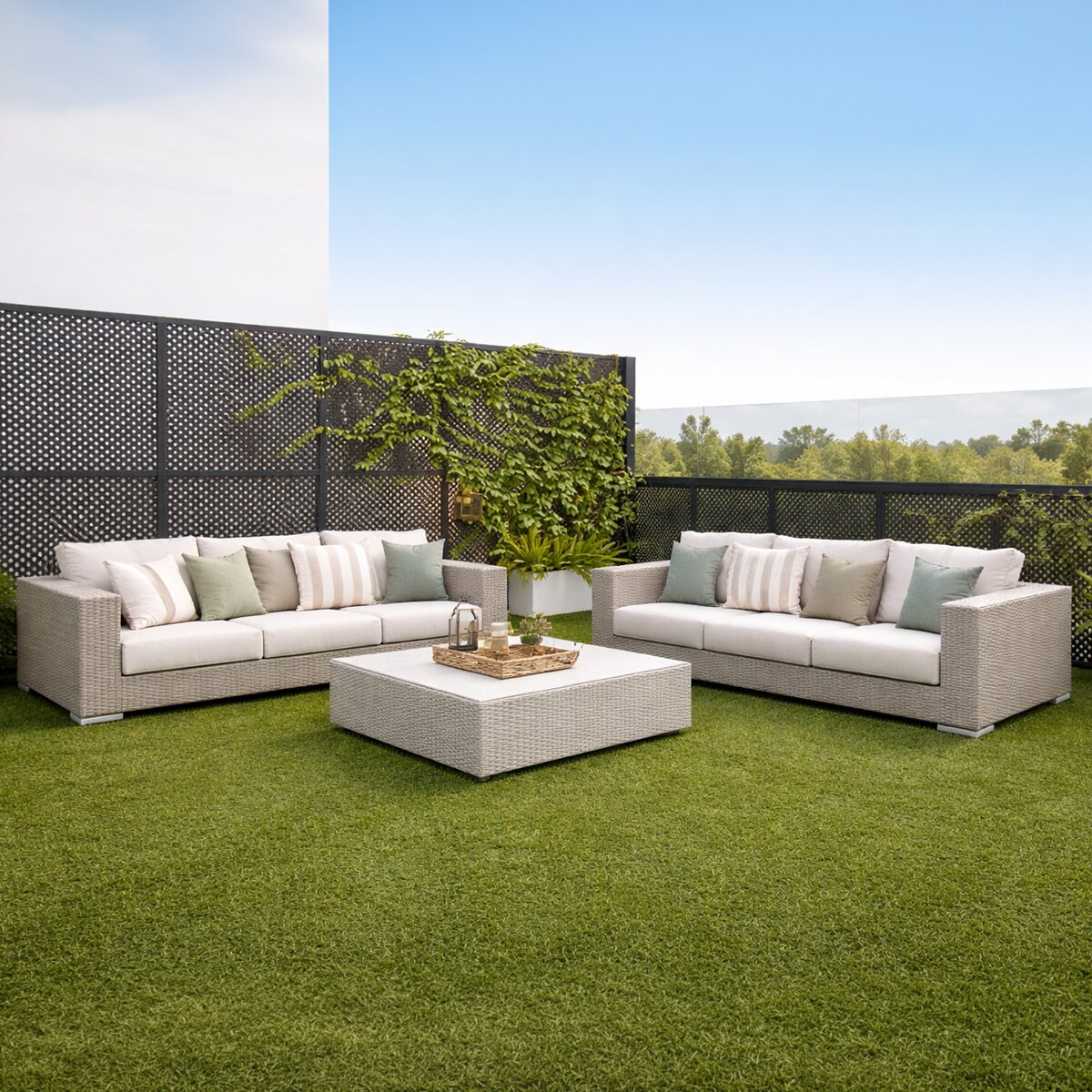 Césped artificial Bahamas 24mm rollo 2x5m, 6.000 Dtex, peso total 1.845g/m². Verde-3